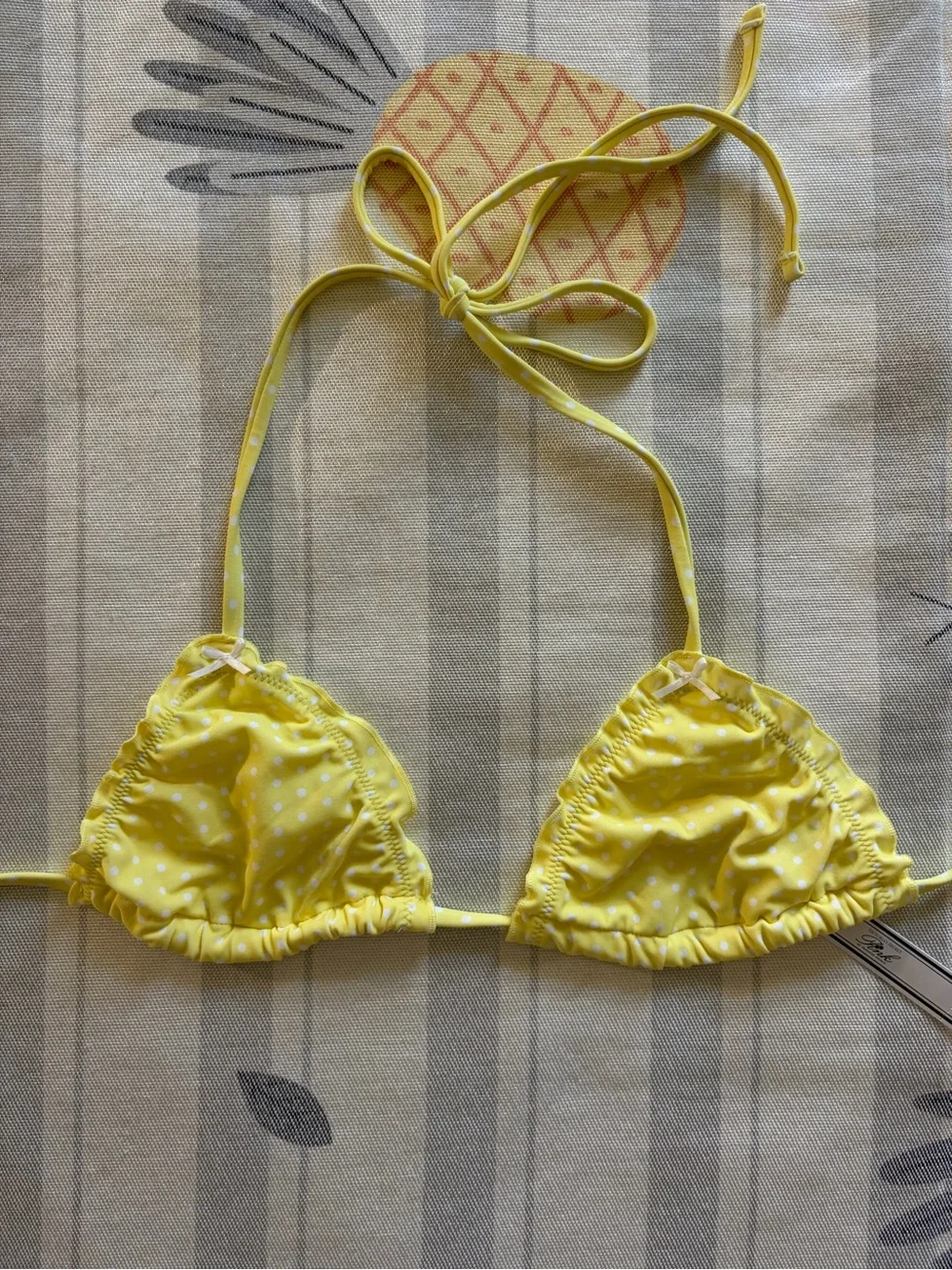 PINK x Frankie’s Bikinis Yellow Bikini Top
